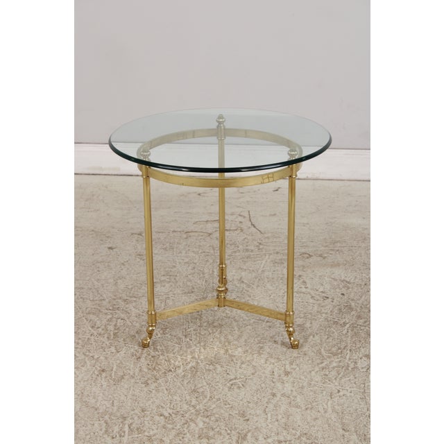 Age: Approx: 30 Years Old Details: High Quality Construction Hollywood Regency Style Solid Brass Hardware Stretcher Base...