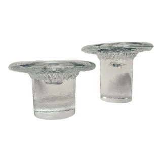 MCM Blenko Mushroom Candle Holders - A Pair For Sale