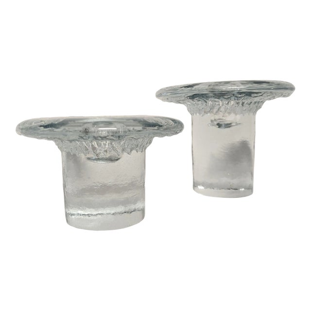 MCM Blenko Mushroom Candle Holders - A Pair For Sale