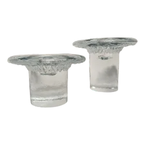 MCM Blenko Mushroom Candle Holders - A Pair