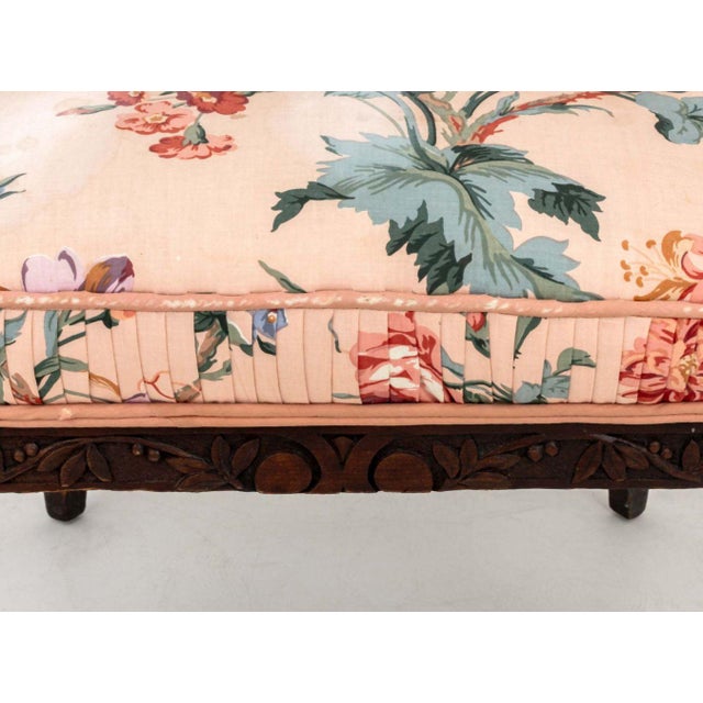 Mid 20th Century Renaissance Revival Floral Upholstered Low Chair For Sale - Image 5 of 7