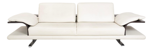 Leather and Wood Three-Seater Sofa in Cream White from Himolla