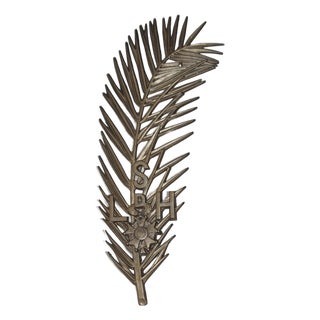 Palm Branch Metal Wall Decor, 1950s For Sale