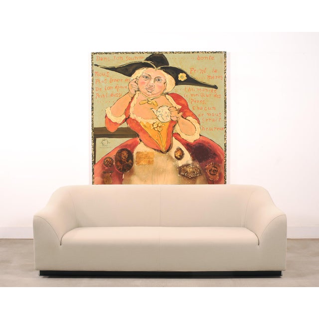 A highly distinctive figural painting by Ira Yeager (United States, 1938-2022) signed lower left with the artist's nom-de-...