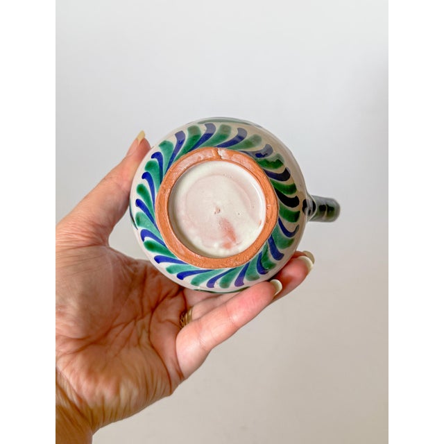 Spanish Fajalauza Majolica Hand Painted Large Creamer Pitcher For Sale - Image 9 of 17