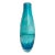 Modern Minimalist Turquoise 15” Tall Art Glass Vase For Sale