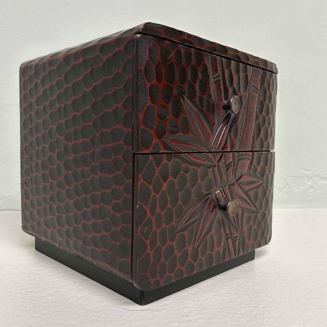 Kamakura Bori Haribako 針針 Bamboo Tansu Sewing Cabinet, Japan, 1970s For Sale - Image 10 of 14