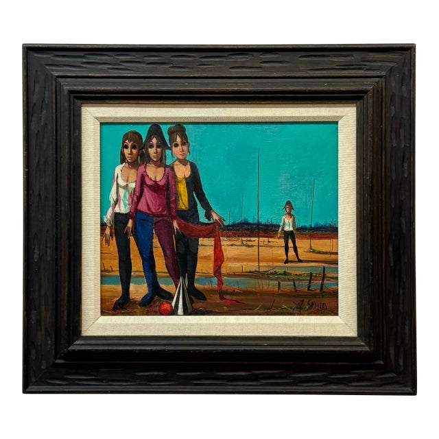 Jean Pierre Terrier Oil on Canvas For Sale