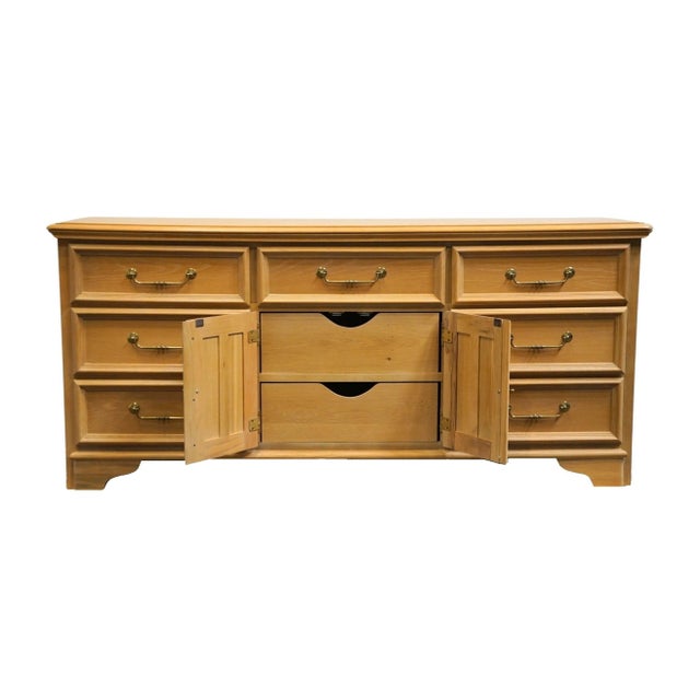 Late 20th Century Late 20th Century Stanley Furniture Washed Oak Coastal Contemporary Style 70" Triple Door Dresser For Sale - Image 5 of 15