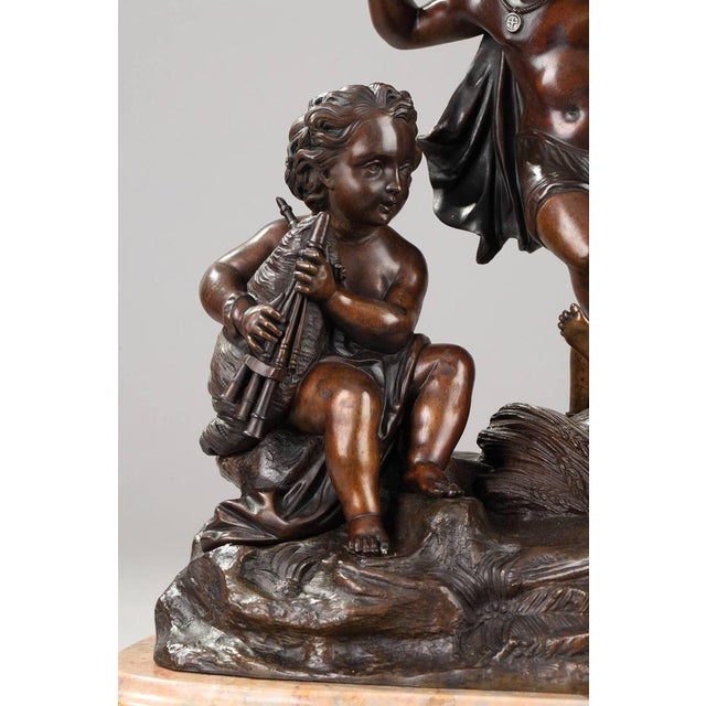 Cupids Playing Music, Late 19th Century, Bronze Sculpture Group For Sale - Image 3 of 11