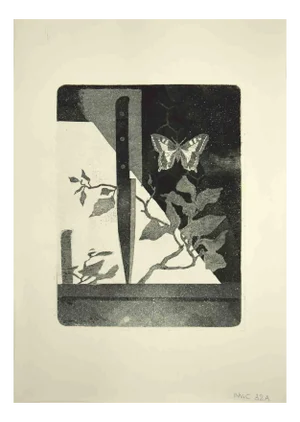 Leo Guida, The Knife and Butterfly, Etching, 1970s
