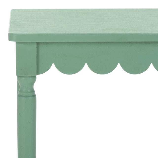 Spritely Home Heaven Scalloped Accent Table in Sage Green For Sale - Image 4 of 8