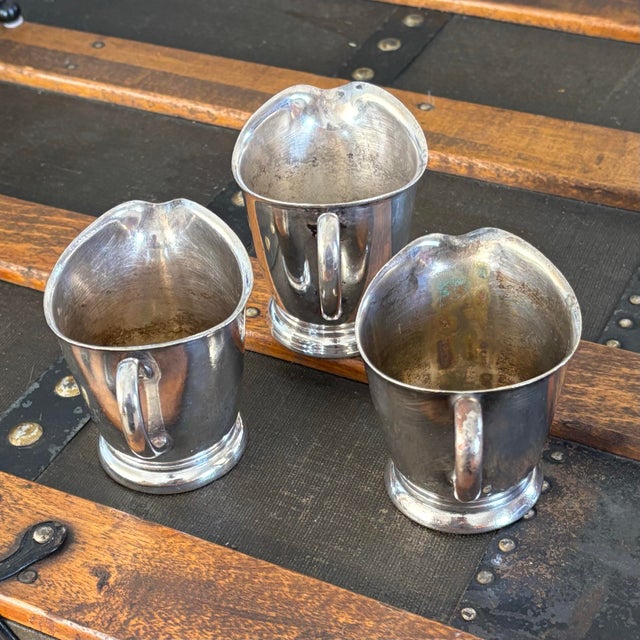 Victor 1940s Silverplate Creamer Trio Victor For Sale - Image 4 of 5