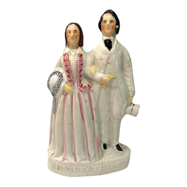 Antique 19th Century English Staffordshire Figurine “The Prince & Princess” of Wales For Sale