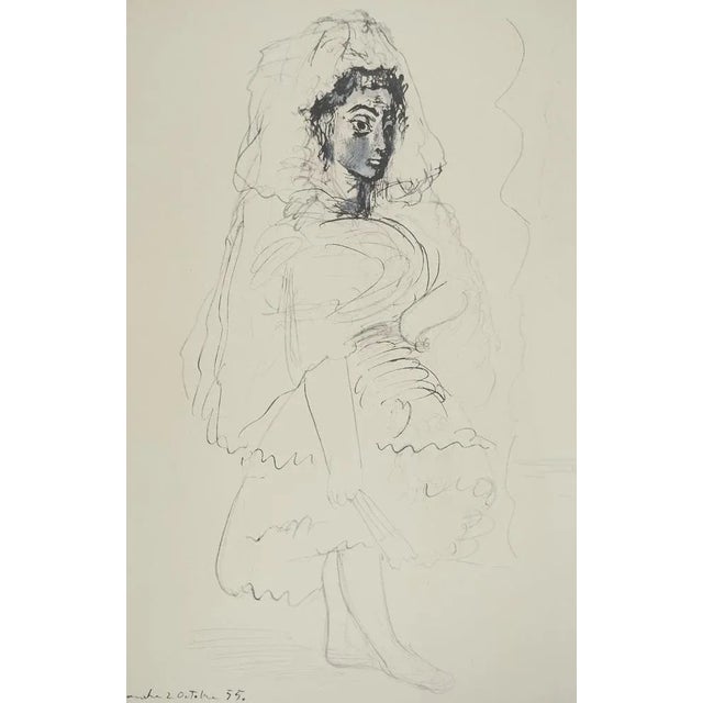 Pablo PICASSO (1881-1973) Portrait of Jacqueline, 1967 Lithograph enhanced with a stencil after a watercolor (Jacomet...