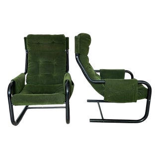 Holy Chenille Armchairs by Diego Mattu for 1P (Uno Pi), 1970, Italy, Set of 2 For Sale
