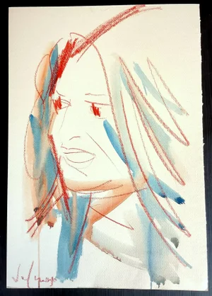 Mario Salmaso, Modern Girls, 1980, Mixed Media on Paper