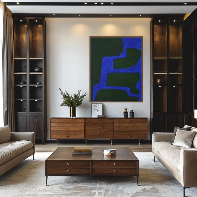 Early 21st Century Bodasca, Ultramarine Blue and Organic Green, 2025, Acrylic on Canvas For Sale - Image 5 of 11