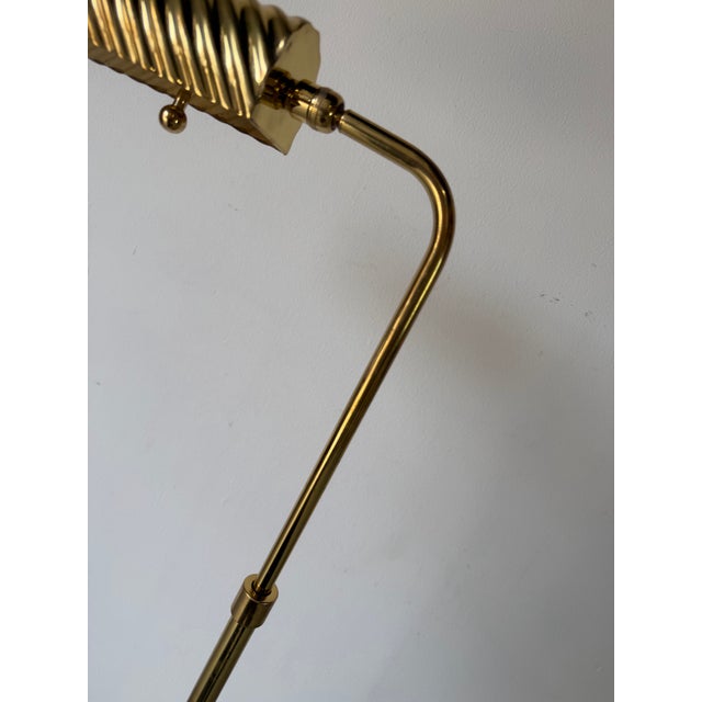 Mid-Century Modern 1970’s Mid-Century Modern Solid Brass Pharmacy Reading Floor Lamp For Sale - Image 3 of 10