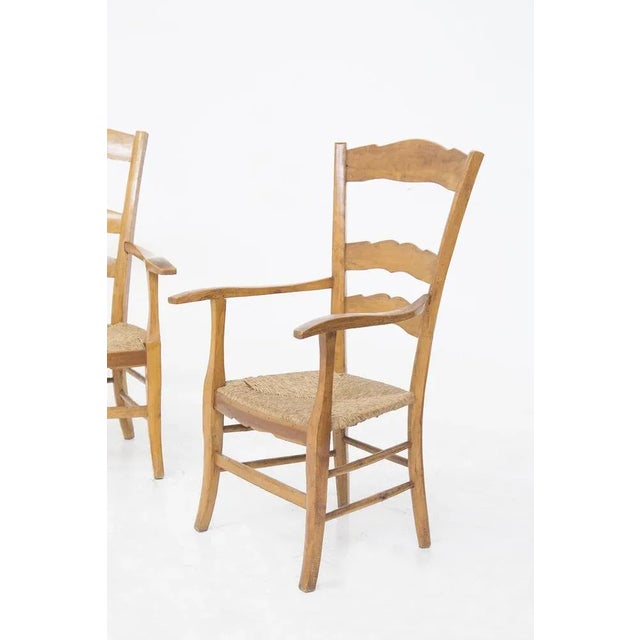 Beige Set of Wood and Straw Two Head Chairs attributed to Paolo Buffa, 1940s For Sale - Image 8 of 10