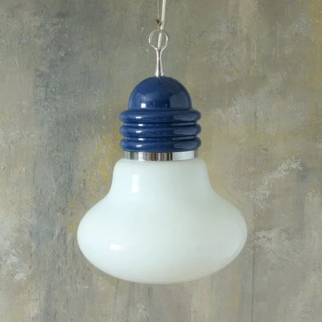 Italian Glass Bulb-Shaped Ceiling Lamp, 1950s For Sale - Image 12 of 12