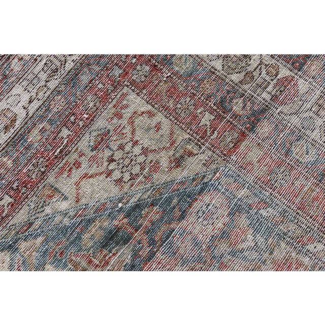 Antique Persian Malayer With All-Over of Herati Design in Red and Blue 3'9 X 5'7 For Sale - Image 9 of 9