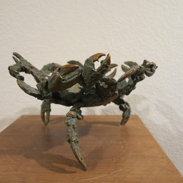 William Sharles Original Polychrome Bronze Sculpture Crab Bowl Dragonfly, Signed and Numbered For Sale In Denver - Image 6 of 10