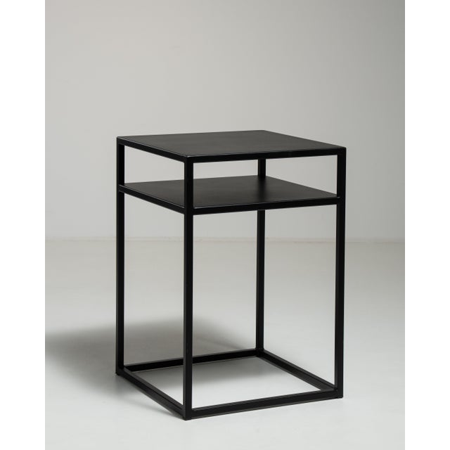 Black Early 21st Century Poland Black Wood Side Table For Sale - Image 8 of 15