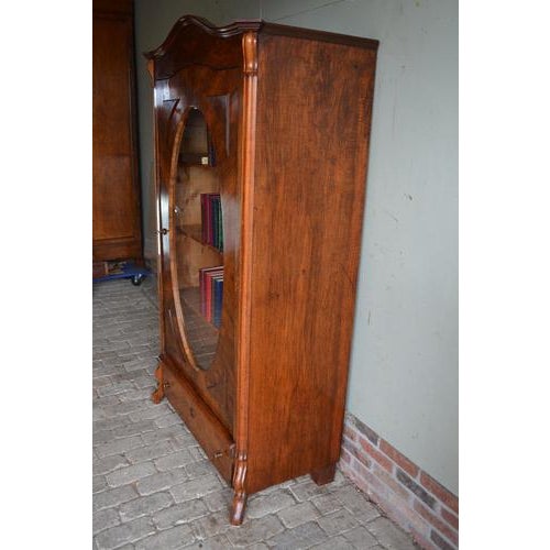 Wood Antique Walnut Display Bookcase For Sale - Image 7 of 10