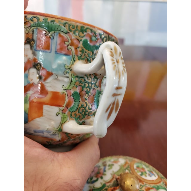 Antique original over 150 years ago ( guaranteed) chinese porcelain rose medallion. Rich raised gold and enamel decor very...