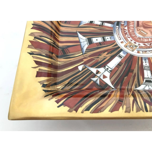 Early 21st Century Hermes Cuir du Desert Porcelain Catchall Dish For Sale In Palm Springs - Image 6 of 11