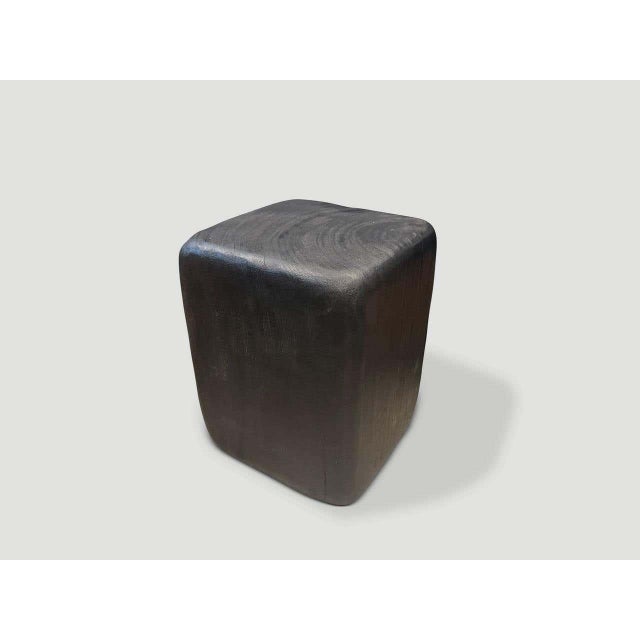 Andrianna Shamaris Charred Minimalist Side Table or Stool For Sale - Image 4 of 6