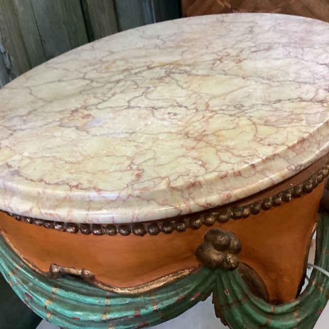 Early 20th Century Petite Burnt-Orange Side Table From Italy For Sale - Image 12 of 12