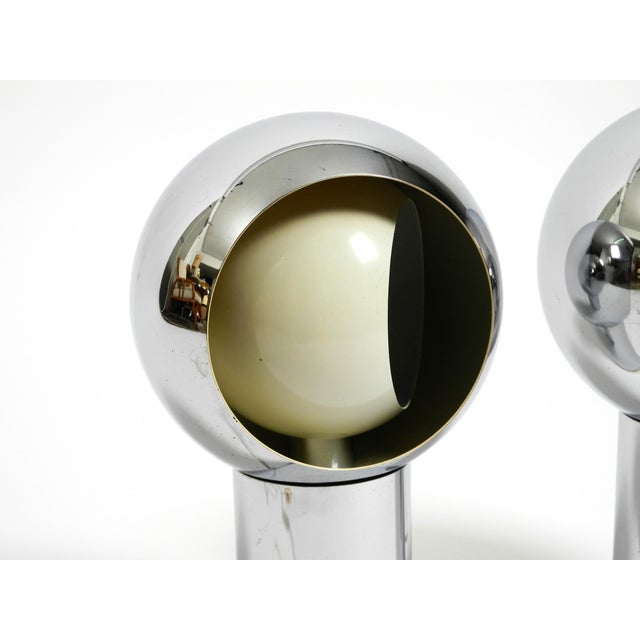Metal Large Mid-Century Space Age Chrome Table Lamps, Italy, 1960s, Set of 2 For Sale - Image 7 of 18