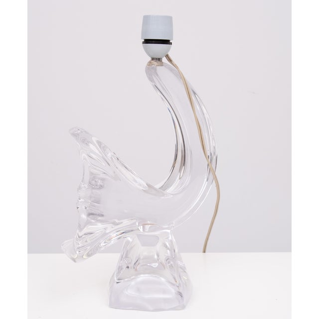 Crystal Glass Bird Table Lamp from Daum, France, 1960s For Sale - Image 8 of 15