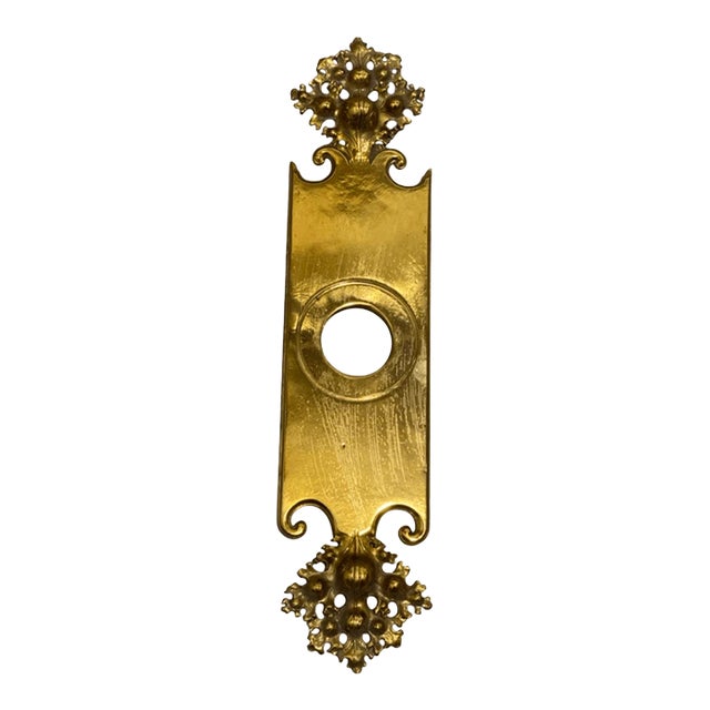 Antique Art Nouveau Solid Brass Door Plate For Sale