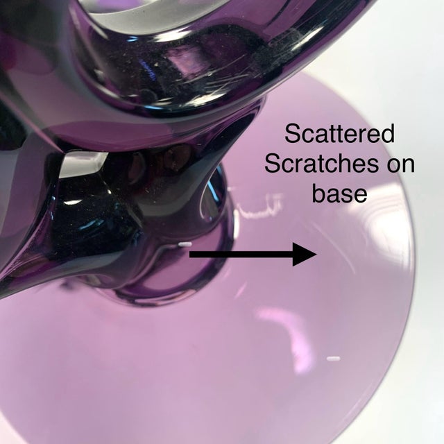 Circa 1930s Amethyst Glass Art Nouveau Double Candelabras- Set of 2 For Sale In Louisville - Image 6 of 11