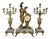 Art Nouveau L“L’Aurore Table Clock and Candelabras from Hardyau Fils, Set of 3 For Sale