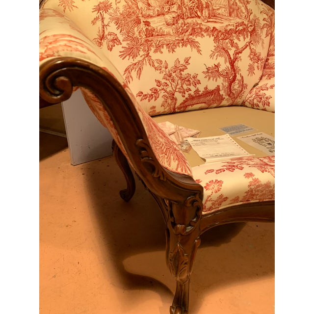 Vintage French Style Settee Arm Chair For Sale In Philadelphia - Image 6 of 8