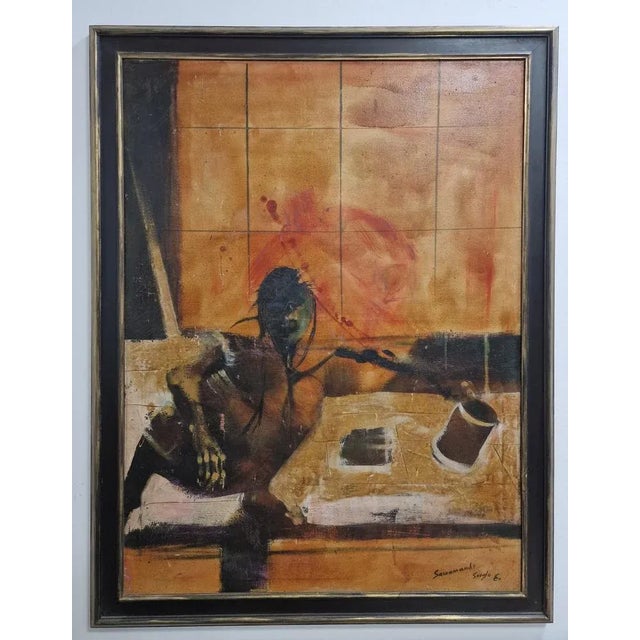 Sergio Saccomandi, Composition, Tempera on Canvas, 1966 For Sale - Image 6 of 6