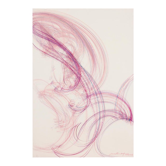 Contemporary Abstract Colour Pencil on Two Layers of Mylar Drawing "Love Affair 6" by Jaanika Peerna For Sale