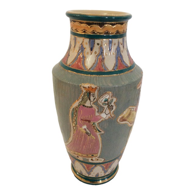 Vintage Italian Deruta Majolica Vase For Sale