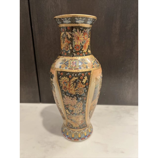 Vintage Chinese Handpainted Intricate Porcelain Vase For Sale - Image 4 of 5