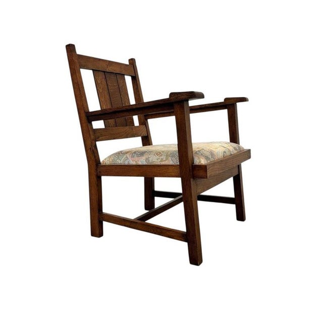 Dutch Hague School Art Deco Oak Armchair, 1920s For Sale - Image 15 of 15