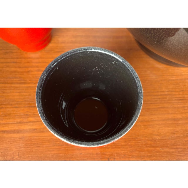 Mid-Century Modern West German Pottery Punch Bowl and Cups from Jasba, 1960s, Set of 7 For Sale - Image 14 of 18