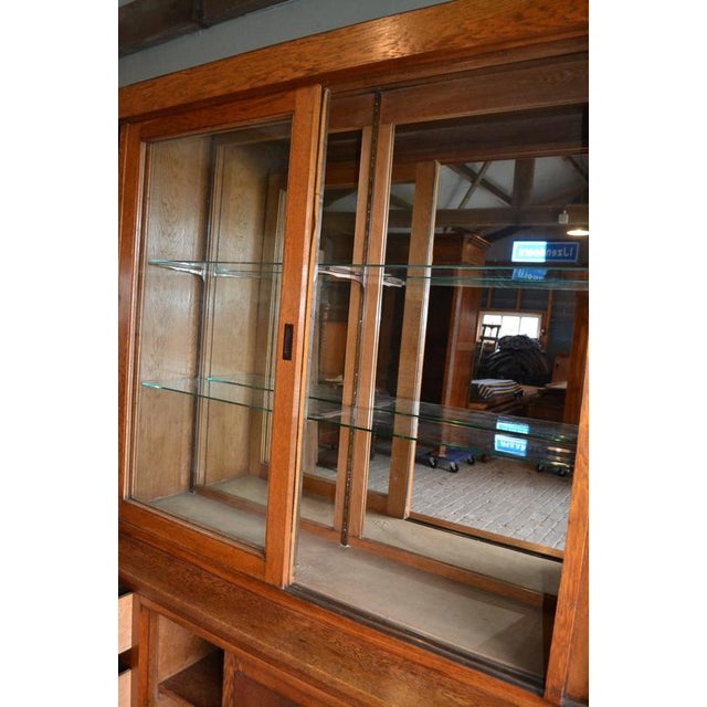Large Art Deco Oak Display Cabinet. For Sale - Image 12 of 16