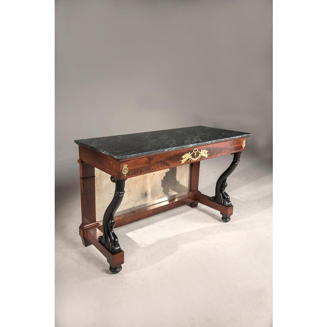 Empire Console Table with Marble Top For Sale - Image 12 of 16