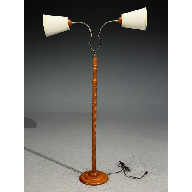 Markslöjd, Floor Lamp, Light Wood, Metal, Fabric, Sweden, 1990s For Sale - Image 4 of 13