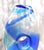 1960s Blue Bullicante Art Glass Vase With Center Hole For Sale - Image 5 of 8