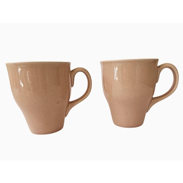 2000 - 2009 Russel Wright Oneida 4-1/2" Tall Mugs - Set of Two - Coral Pink - Euc - New - Unused For Sale - Image 5 of 9